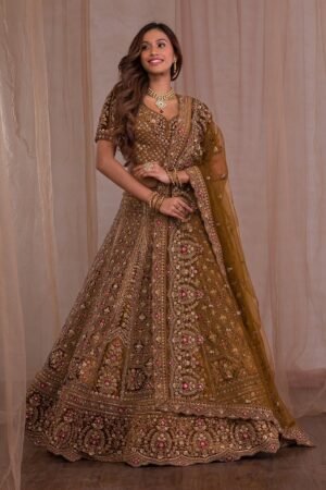 Zariwork Velvet Readymade Lehenga
