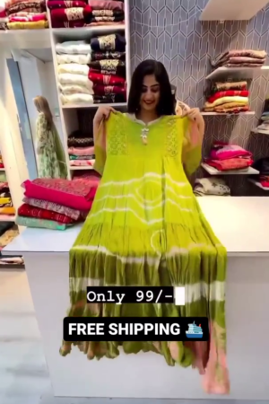 Multicolored Abstract Printed Long Gown