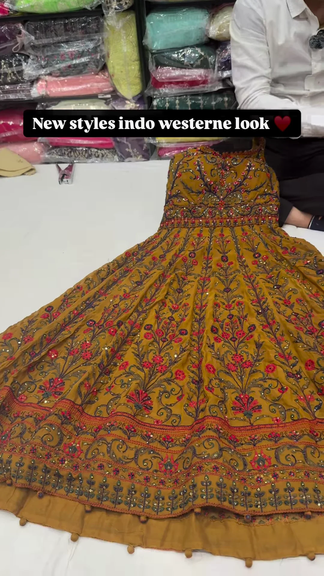 Yellow Bel Buti Patterned Stitched Suit