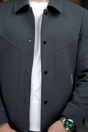 Men's Structured Casual Jacket with Western Yoke Detail