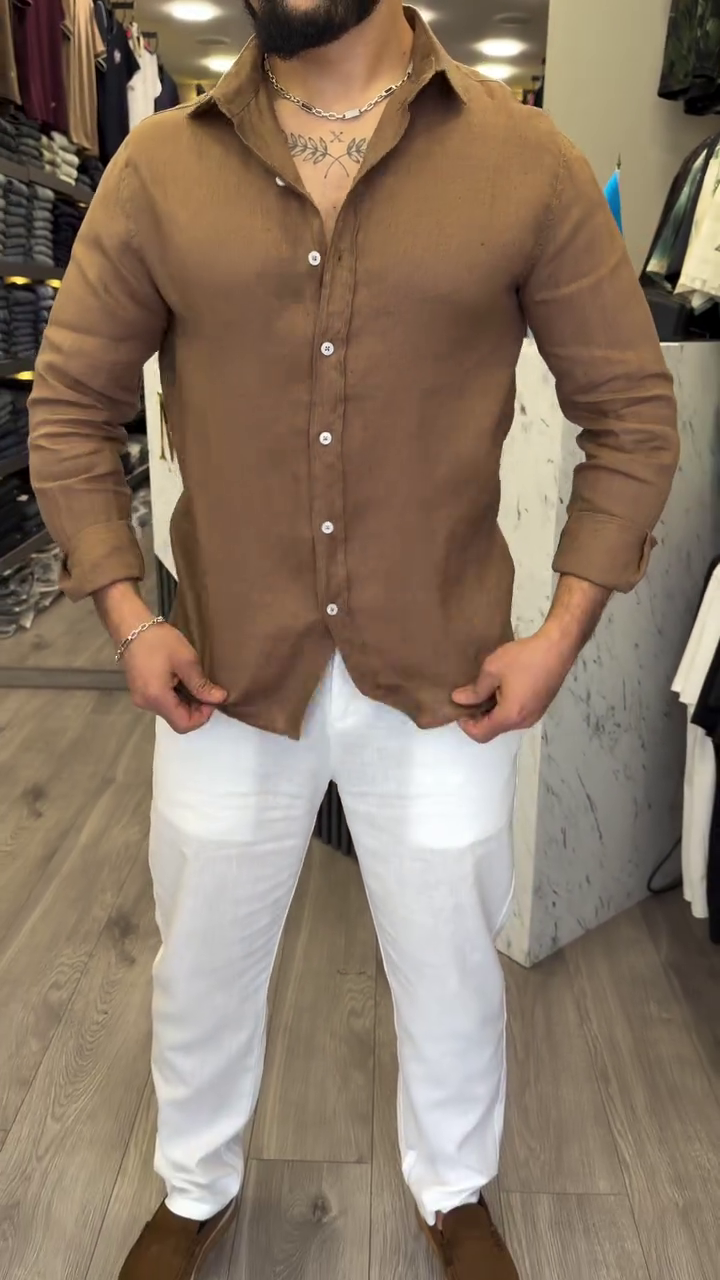 Men Relaxed Regular Fit Spread Collar Textured Casual Shirt - Image 5