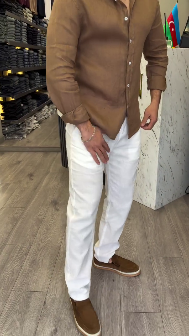 Men Relaxed Regular Fit Spread Collar Textured Casual Shirt - Image 4