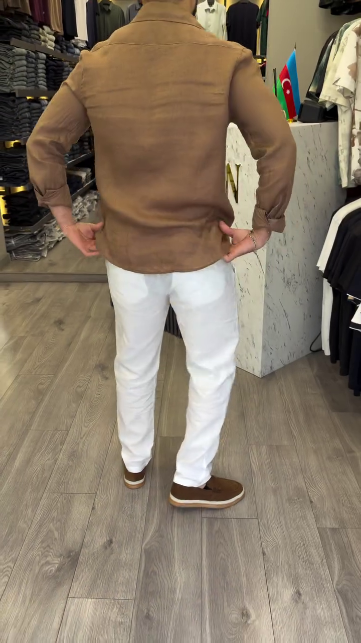 Men Relaxed Regular Fit Spread Collar Textured Casual Shirt - Image 3