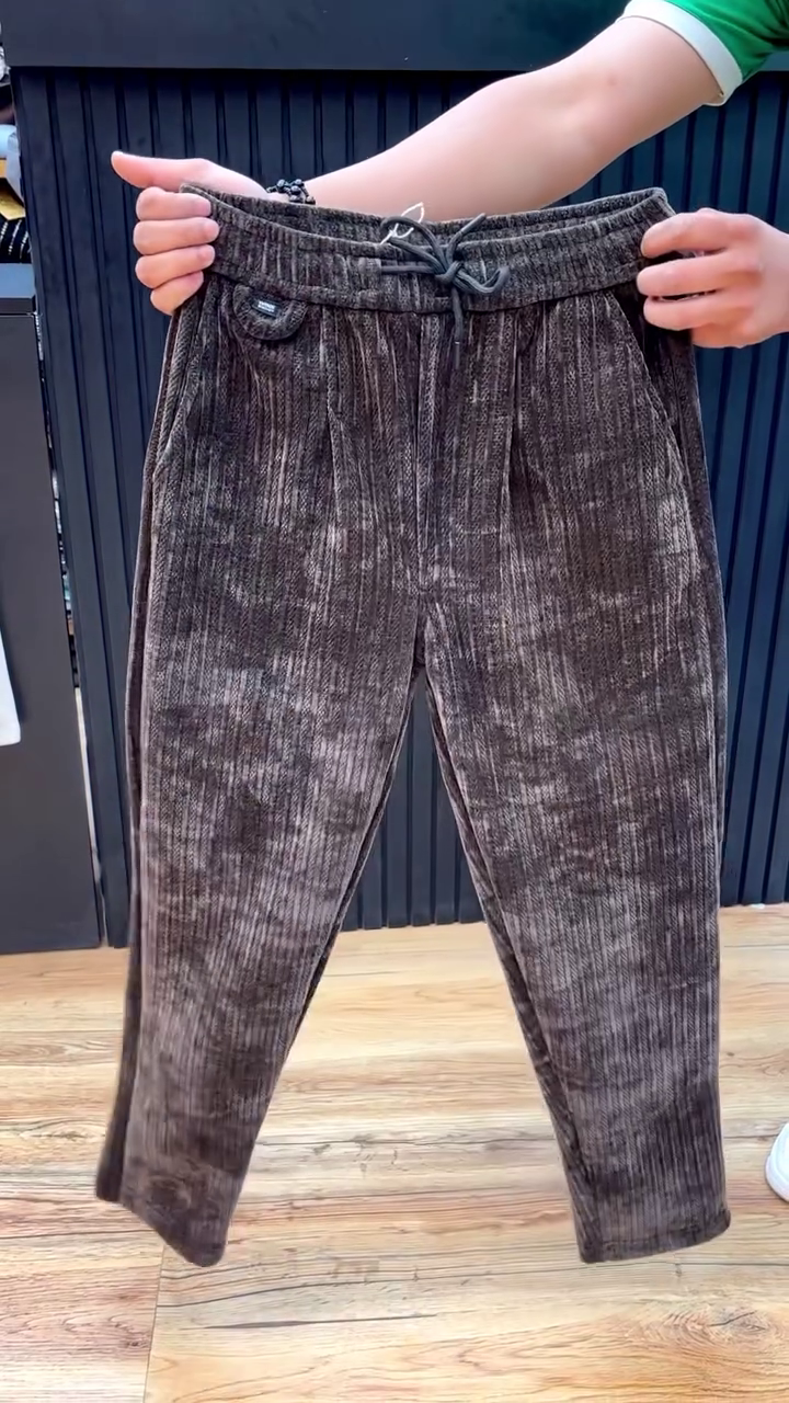 Men Relaxed Corduroy Trousers - Image 3