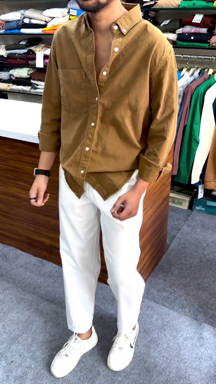 Regular Fit Button Down Corduroy Shirts