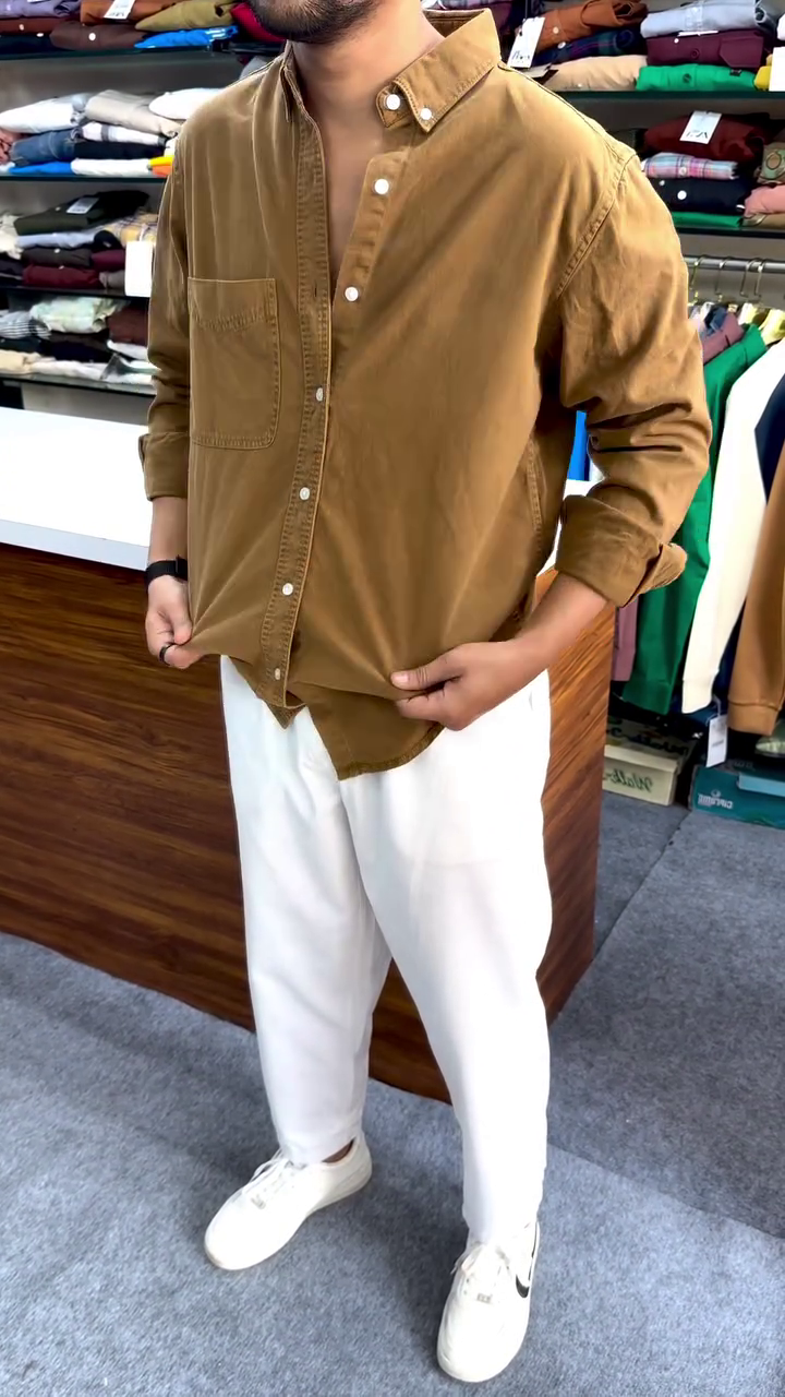 Regular Fit Button Down Corduroy Shirts - Image 12