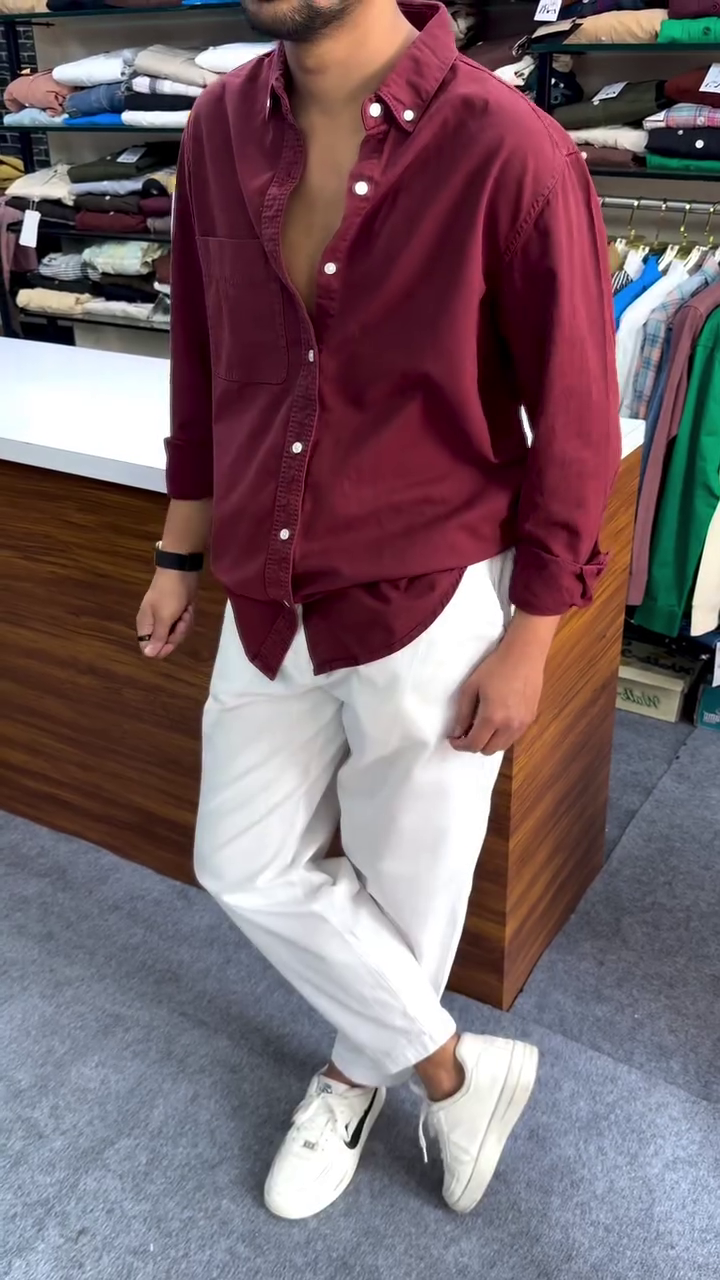 Regular Fit Button Down Corduroy Shirts - Image 11
