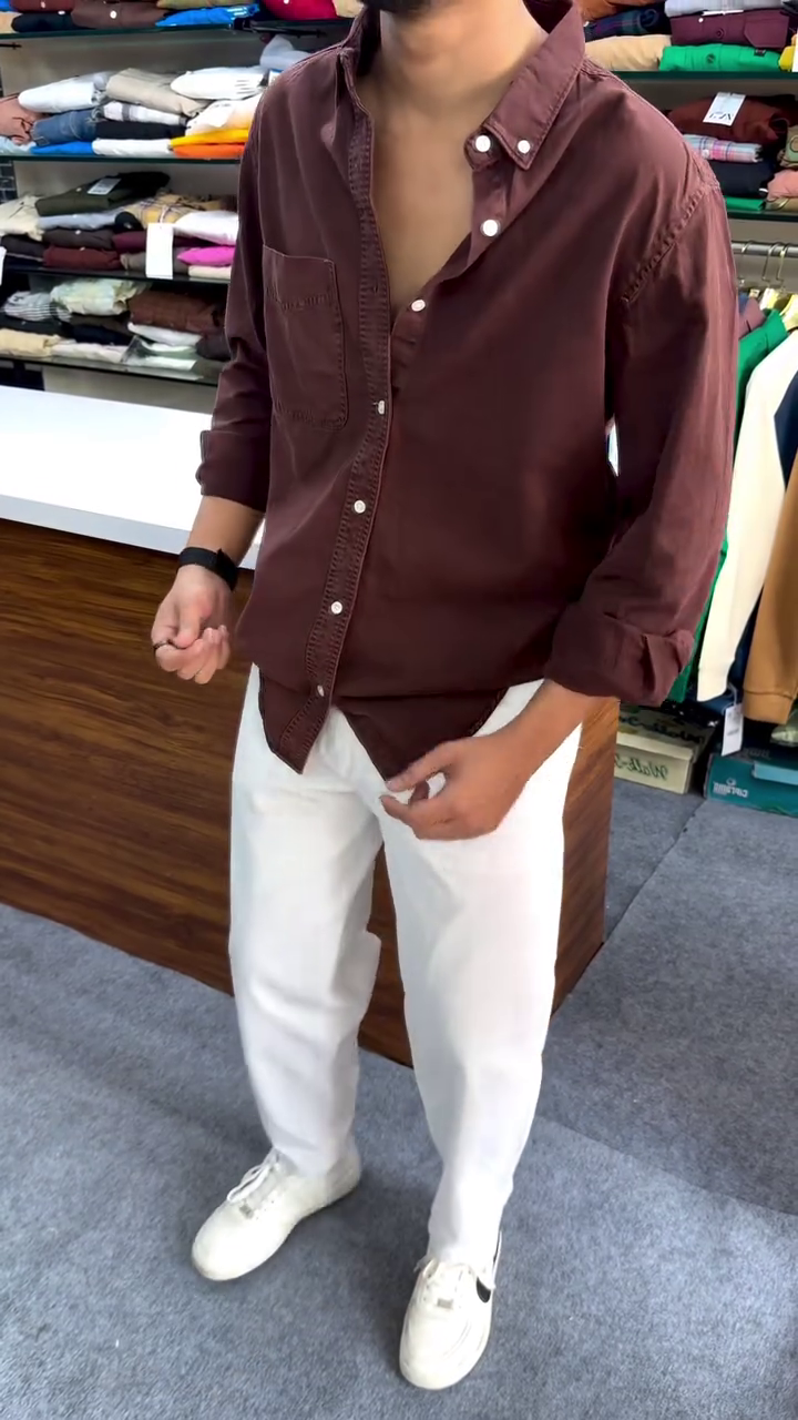 Regular Fit Button Down Corduroy Shirts - Image 7