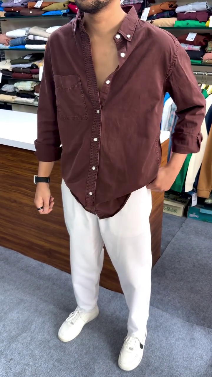 Regular Fit Button Down Corduroy Shirts - Image 6