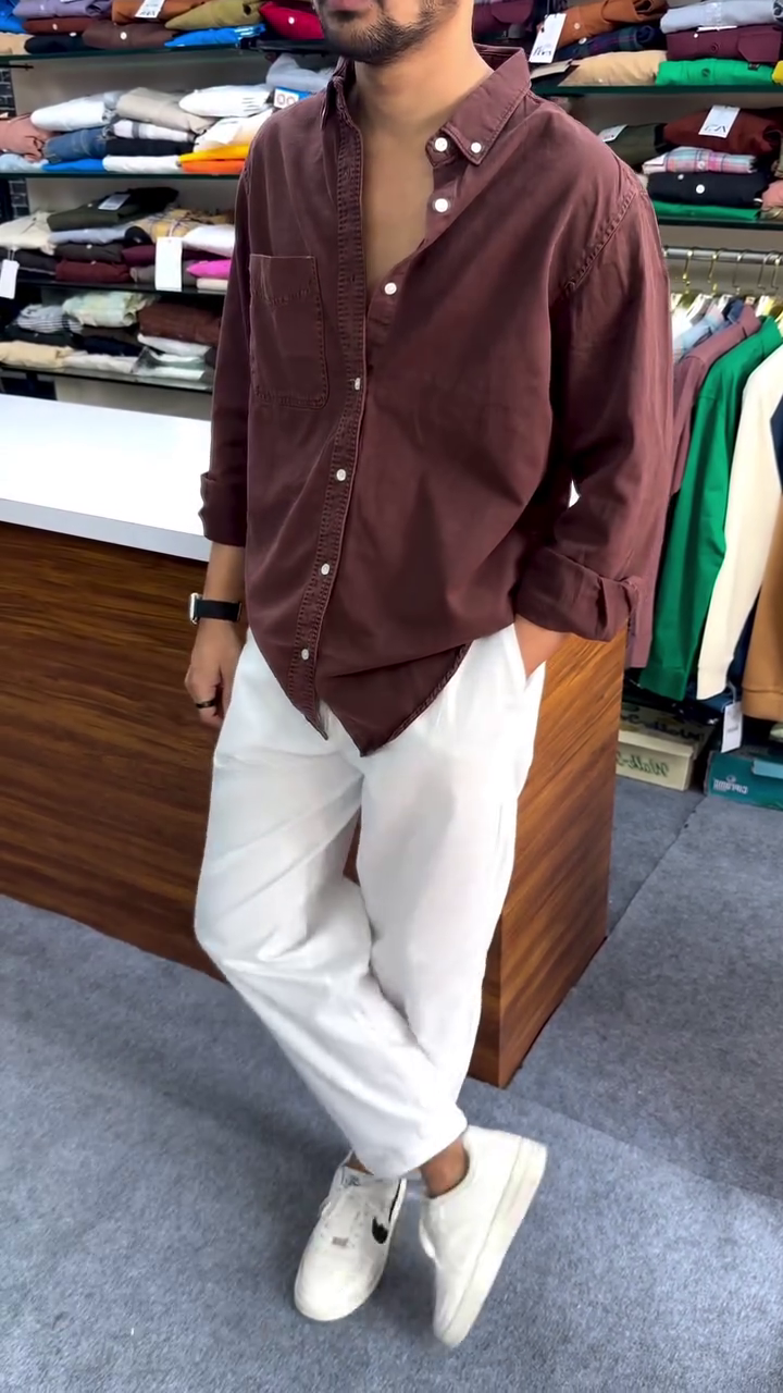 Regular Fit Button Down Corduroy Shirts - Image 5