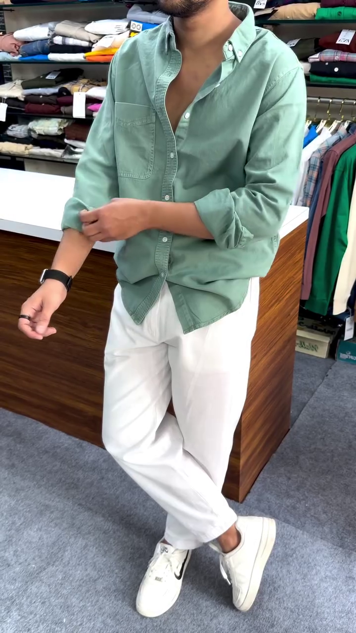 Regular Fit Button Down Corduroy Shirts - Image 4