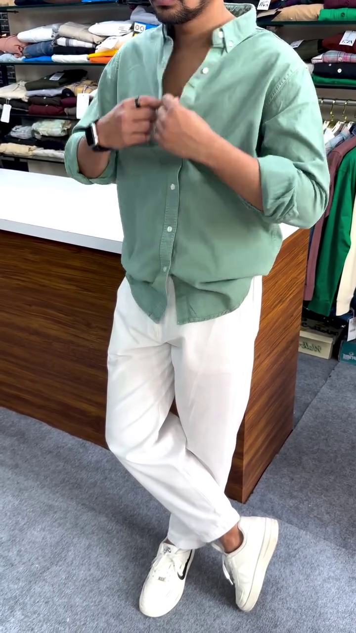 Regular Fit Button Down Corduroy Shirts - Image 3