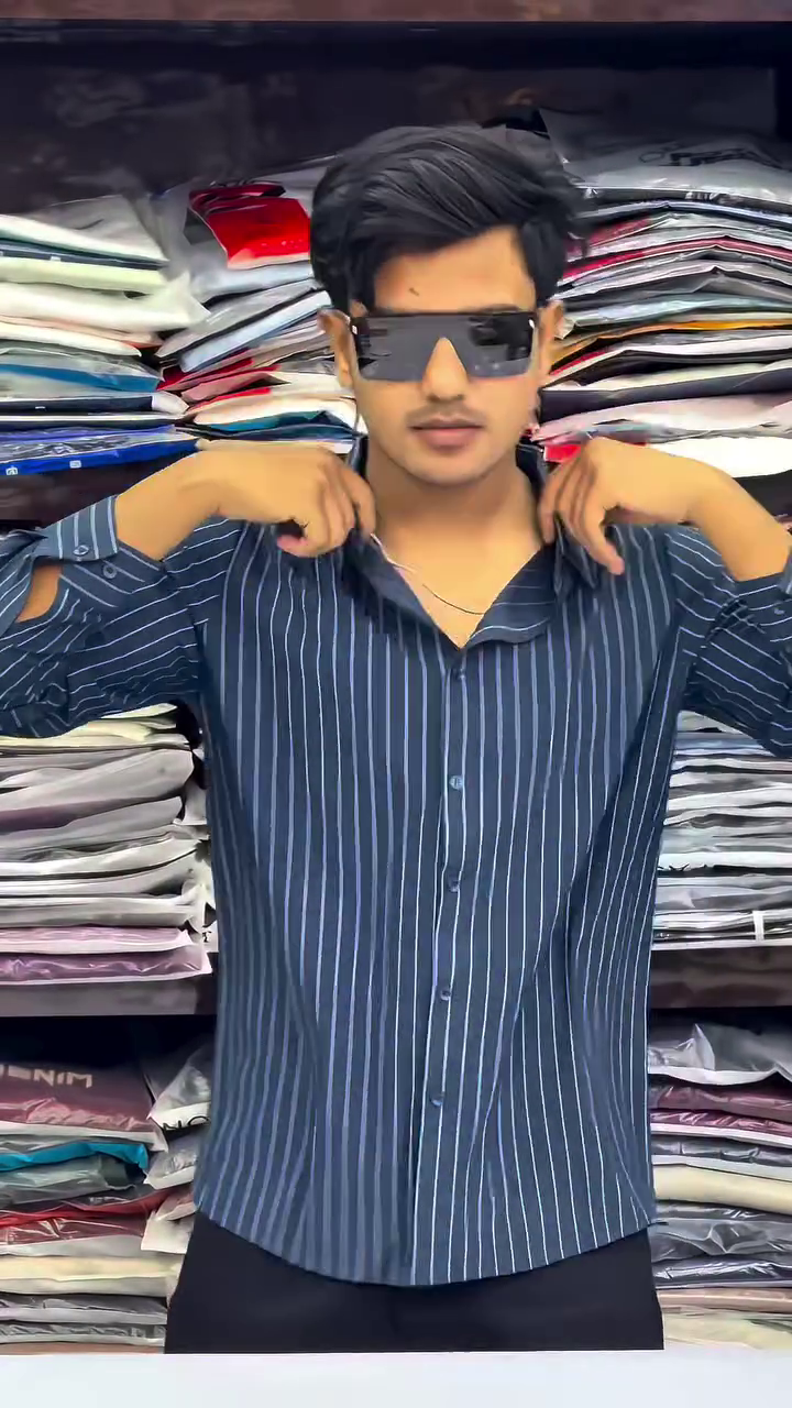 Men Slim Fit Opaque Striped Formal Shirt - Image 12