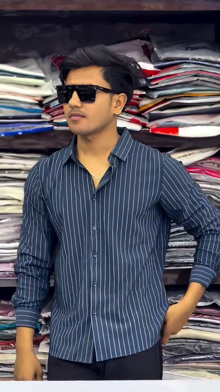 Men Slim Fit Opaque Striped Formal Shirt - Image 10